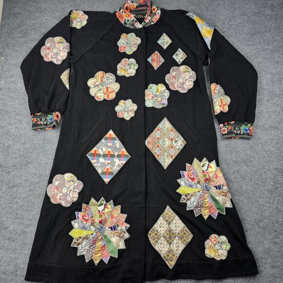 Johnny Was Coat Womens Large Glinda Boho Patchwork Applique Embroidered Duster - Picture 1 of 7